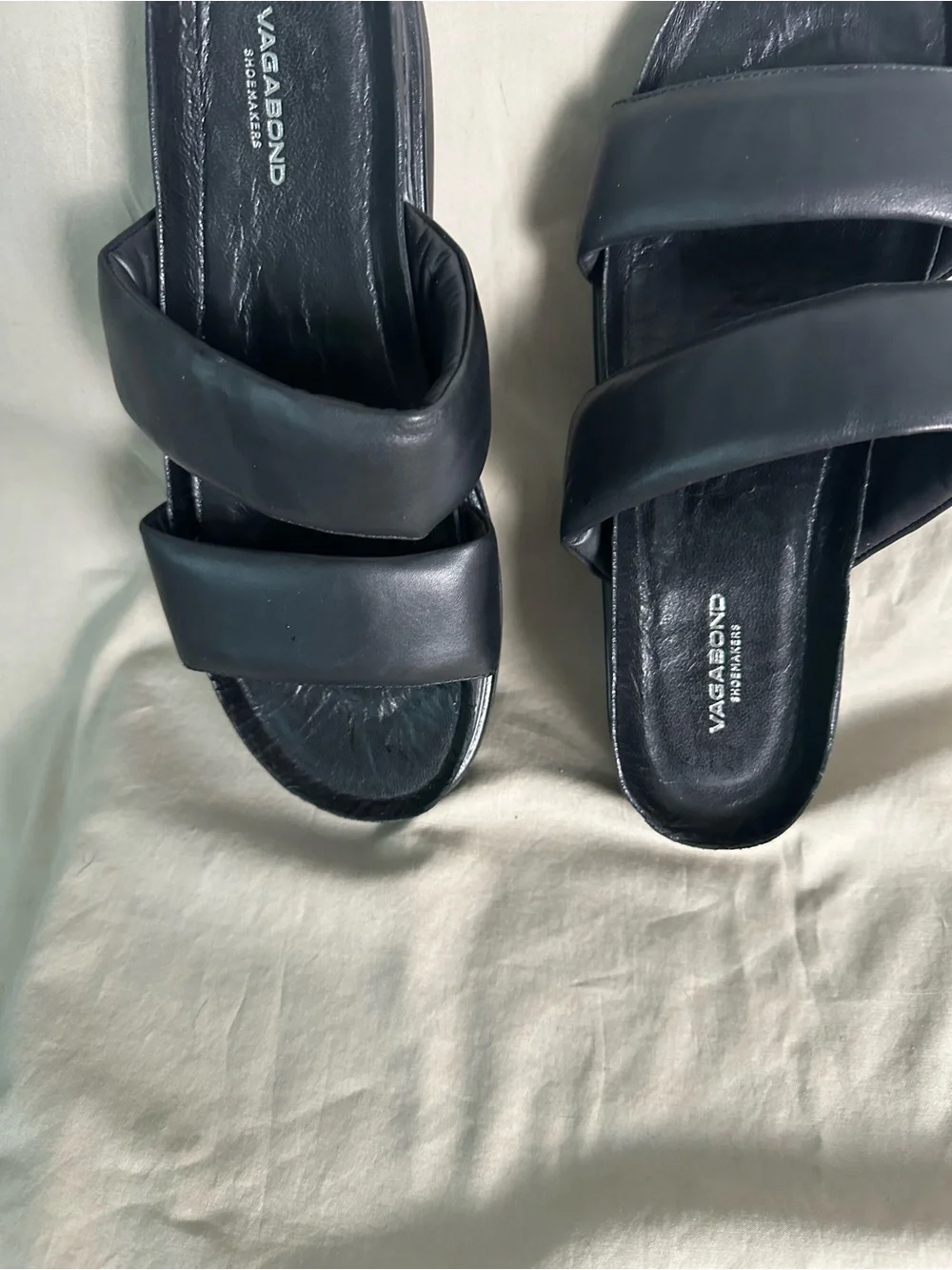 Vagabond Women’s Black Leather Slide Sandals EU 40 New Without Box